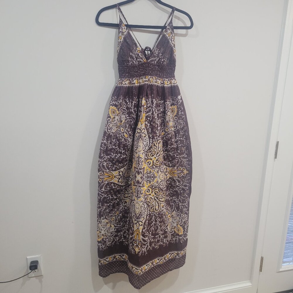 Elegant Purple & Gold Shimmer Sundress – Size Medium